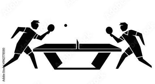Two Players in Ping Pong Game.