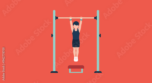 Man doing pull ups exercise.