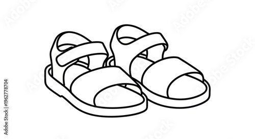 A pair of childrens sandals.