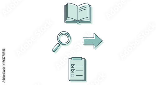 Book Research Study Learn Icon.