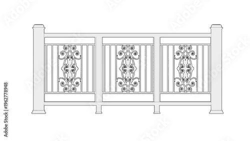 2D Concrete Balustrade Design Drawing
