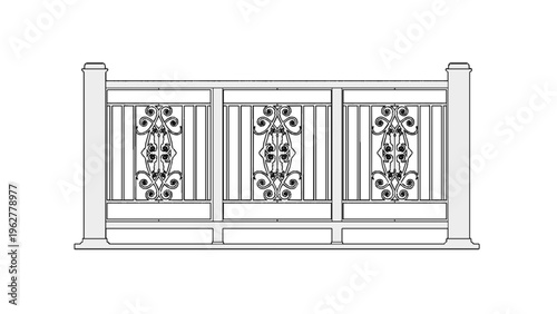 2D Concrete Balustrade Design Drawing