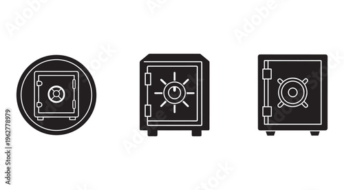 Safe boxes with different designs and shapes for security and storage needs  safe boxes icons