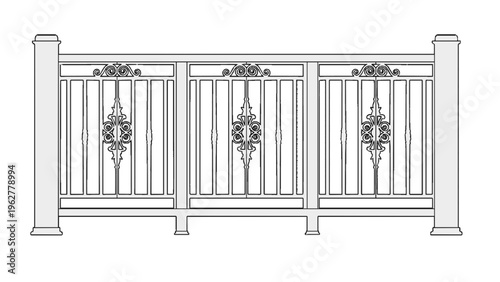 2D Concrete Balustrade Design Drawing