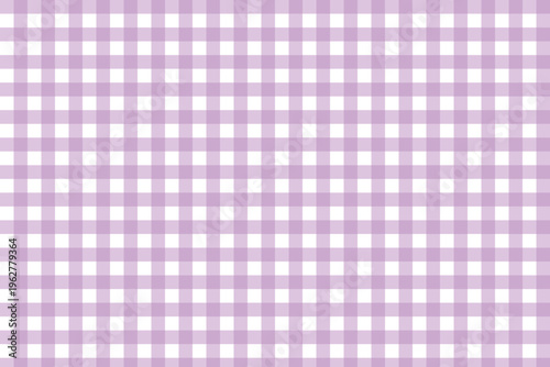 Purple and white gingham pattern .Purple plaid background ideal for fabric, wallpaper, packaging, kitchen and tablecloth . Vector illustration