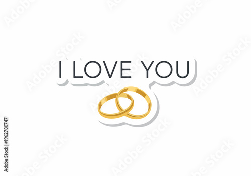 Express your deepest affection with a heartfelt 'I Love You' message, beautifully adorned with golden wedding rings symbolizing eternal commitment and enduring love