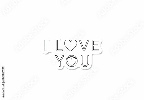 Heartwarming 'I Love You' Typographic Design with Heart Embellishments, Perfect for Romantic Expressions and Valentine's Day