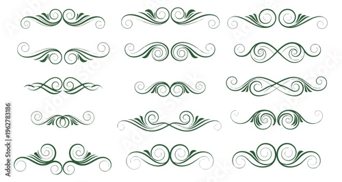 Decorative ornamental design elements collection