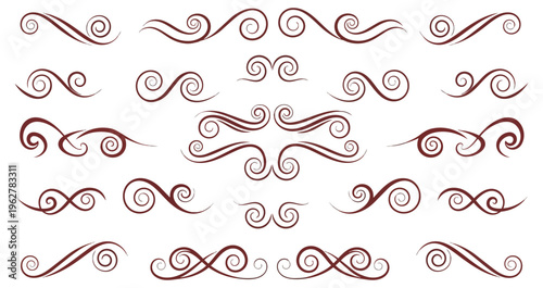 Decorative swirls and animal design elements on dark backdrop