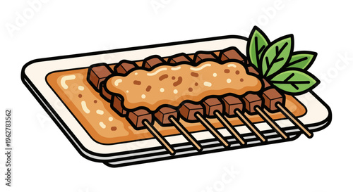 Meat skewers on a plate served.