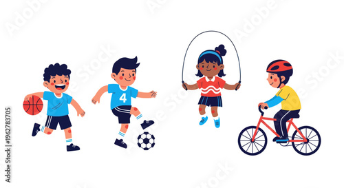 Children Engaging in Various Sports Activities.