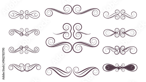 Elegant decorative swirls and flourishes on dark background