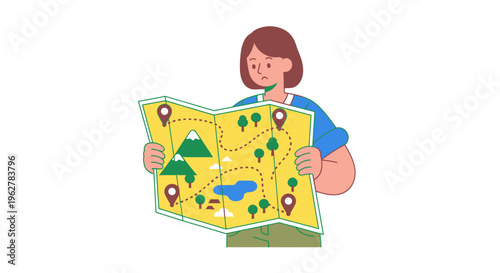 Woman holding a tourist map guide.