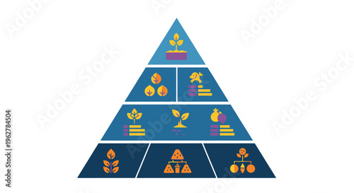 Agricultural Growth Pyramid Chart with Icons - Farming and Harvest