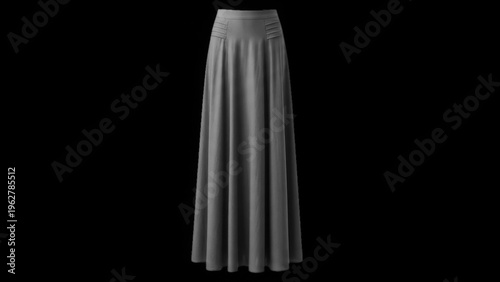 A long gray skirt on transparent background