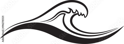 Black wave graphic on white background