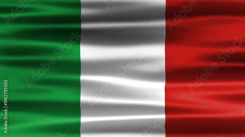 Waving Italy flag Animation loop. Italian flag in the wind 