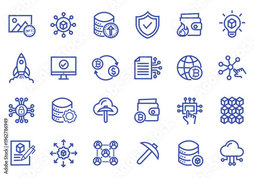 Data Driven icon set. Editable line icons. Vector illustration.