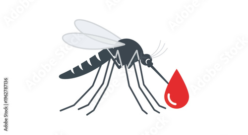 Mosquito with a blood drop.