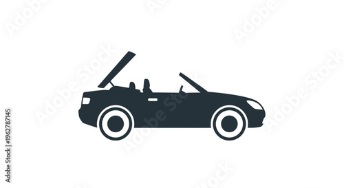 Black silhouette of a convertible car.