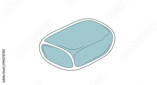 Blue Oval Shaped Pill Capsule.