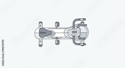 Detailed drawing of a mechanical device.