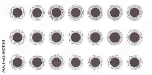 Abstract circular shapes arrayed against black background