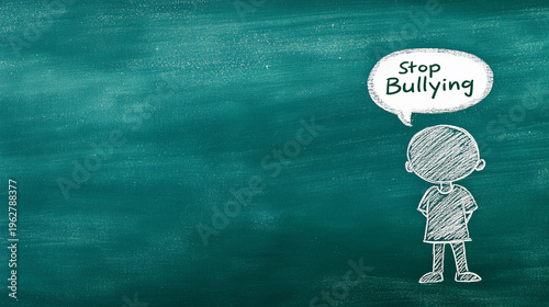 A child facing away with Stop Bullying message, symbolizing the feeling of isolation and the need for support in bullying situations