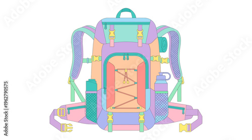 Colorful Backpack for Outdoor Adventures and Travel.