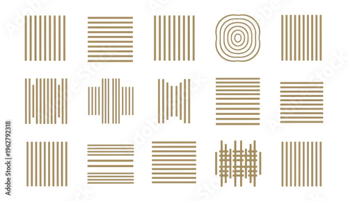 Abstract geometric patterns in gold and black design elements