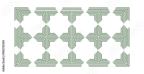 Geometric patterned design with repeating square elements on dark backdrop