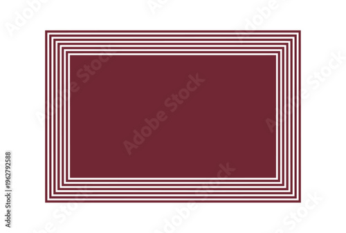 Geometric rectangular design with dark red center and white outlines