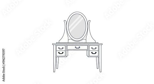 Vintage Dressing Table with Mirror.