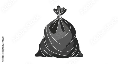 Black Trash Bag Tied Knot.