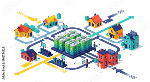 Decentralized Network Connecting Homes to Central Data Servers.