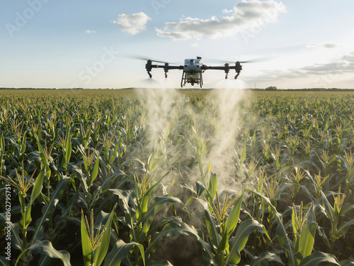 Photos Agricuture drone in corn field