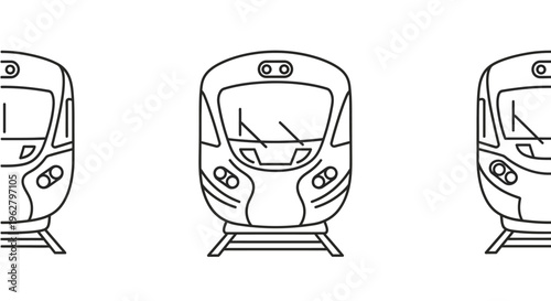 Modern Train Front View Illustration.