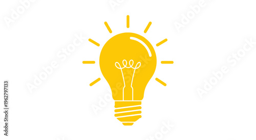 Yellow Light Bulb Idea Concept Symbol.