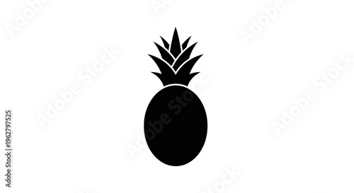 Black silhouette of a pineapple.
