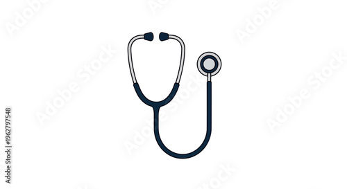 Black stethoscope for medical examination.