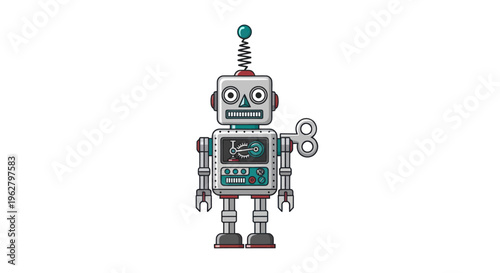 A small robot with a screwdriver.