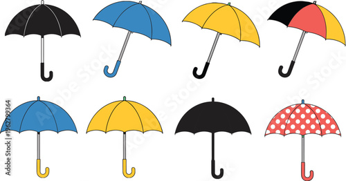 Colorful umbrellas collection, fashion rain accessories, stylish umbrella designs, vibrant parasols, rainy day essentials, waterproof shades, outdoor protection, decorative umbrellas