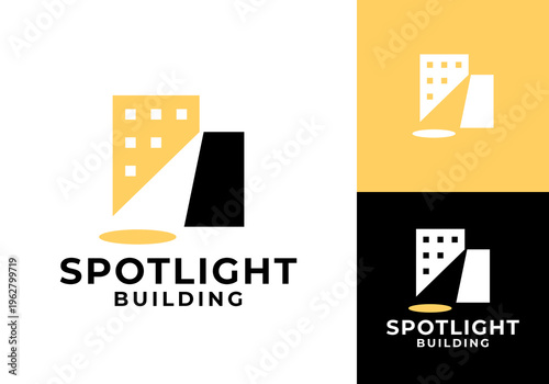 simple abstract spotlight building logo vector design