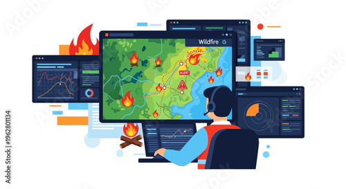 Emergency Management System Monitoring Wildfires and Natural Disasters.
