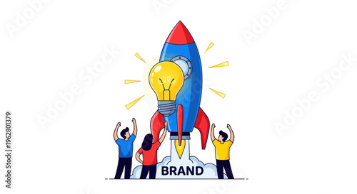 People launching a rocket together.