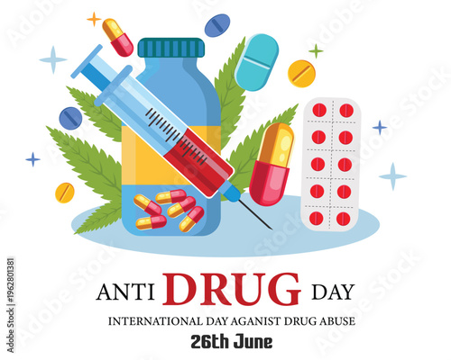 International Day Against Drug Abuse Awareness Graphic