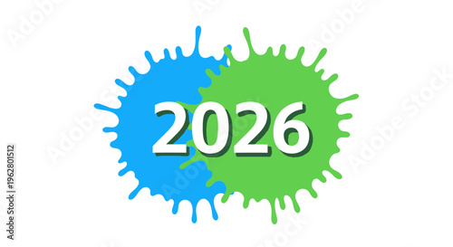 Green and blue 2026 number logo.