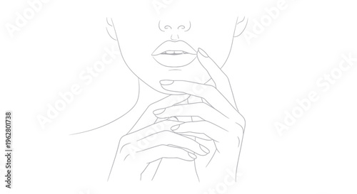 Woman applying lipstick to lips.