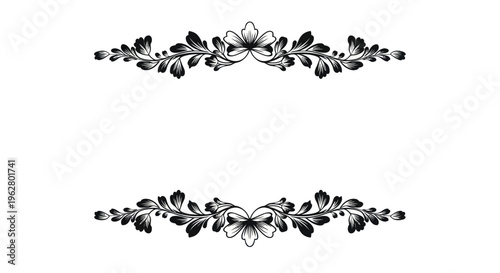 Black floral decorative border elements.