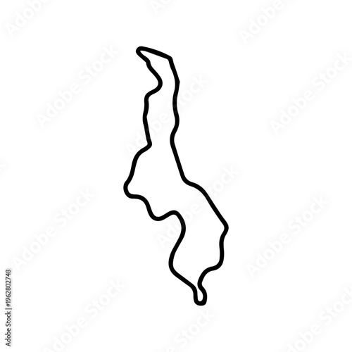 Map Malawi Glyph Icon Illustration Vector Stock Vector